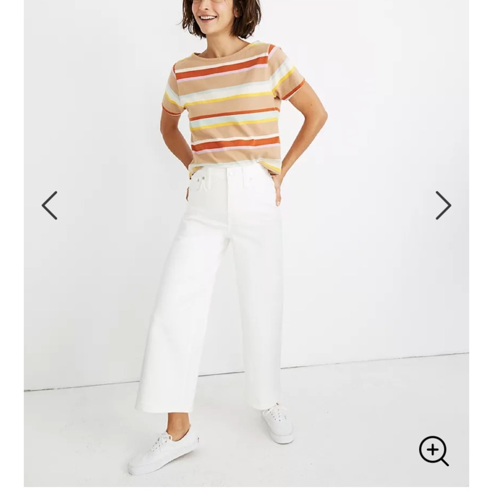 Madewell white wide leg crops